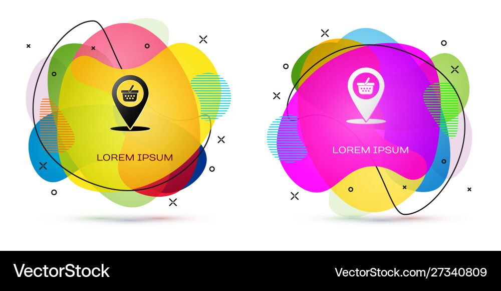 Color map pointer with shopping basket icon Color map pointer with shopping basket icon Vector Image