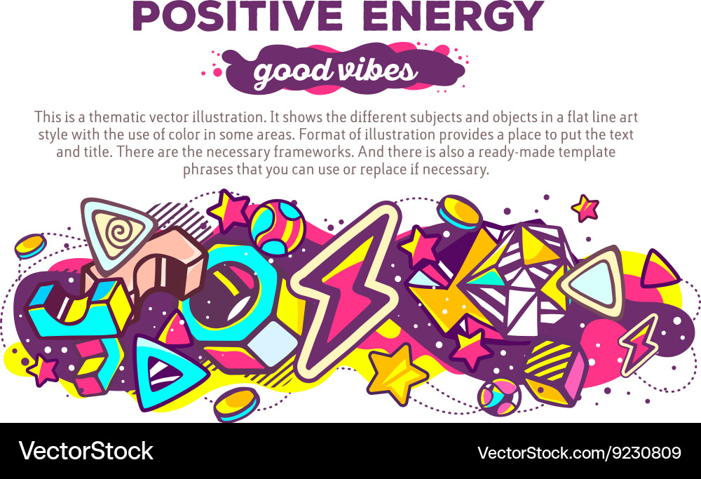 Colorful abstract composition with header vector image