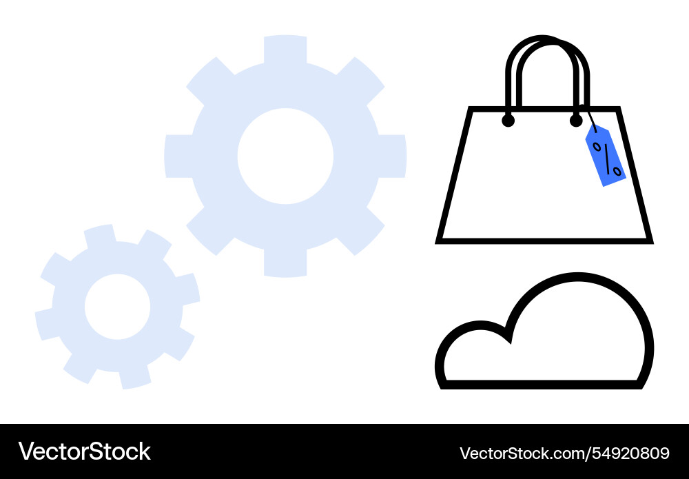 E-commerce and cloud computing networking concept Vector Image