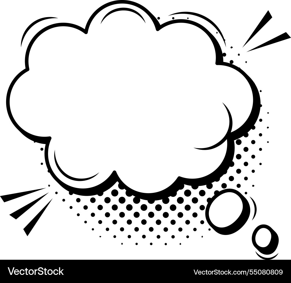 Empty thought bubble with halftone shadow Vector Image