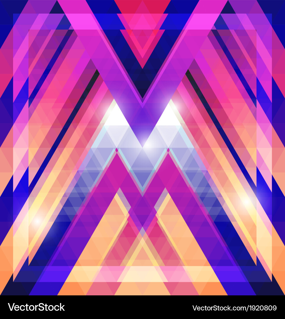 Geometric shining pattern with triangles Vector Image