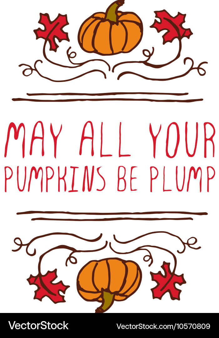 Handdrawn autumn element with text vector image