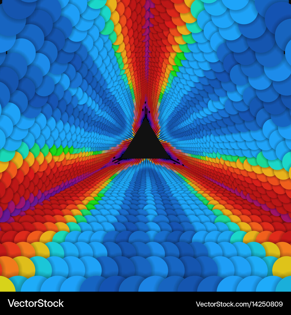 Infinite triangular tunnel vector image