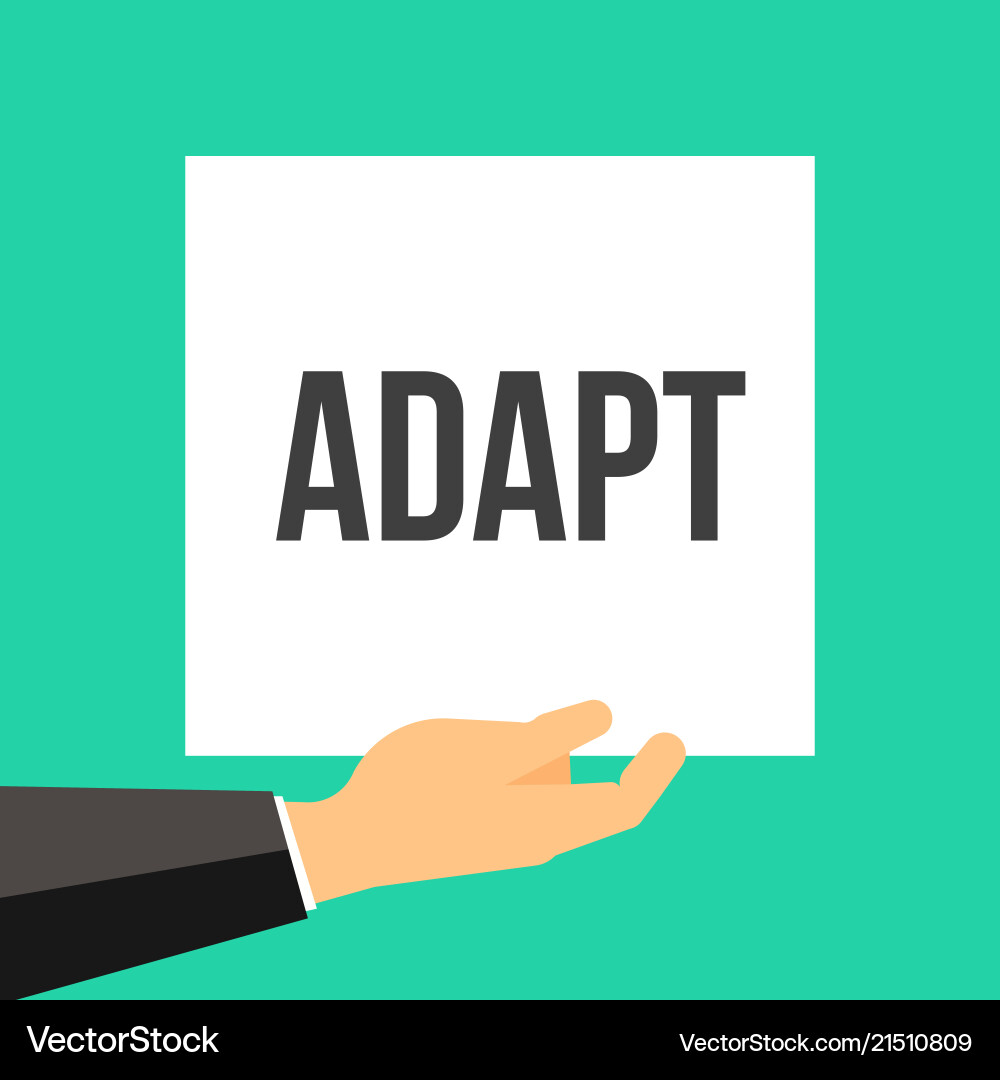 Man showing paper adapt text Man showing paper adapt text vector image