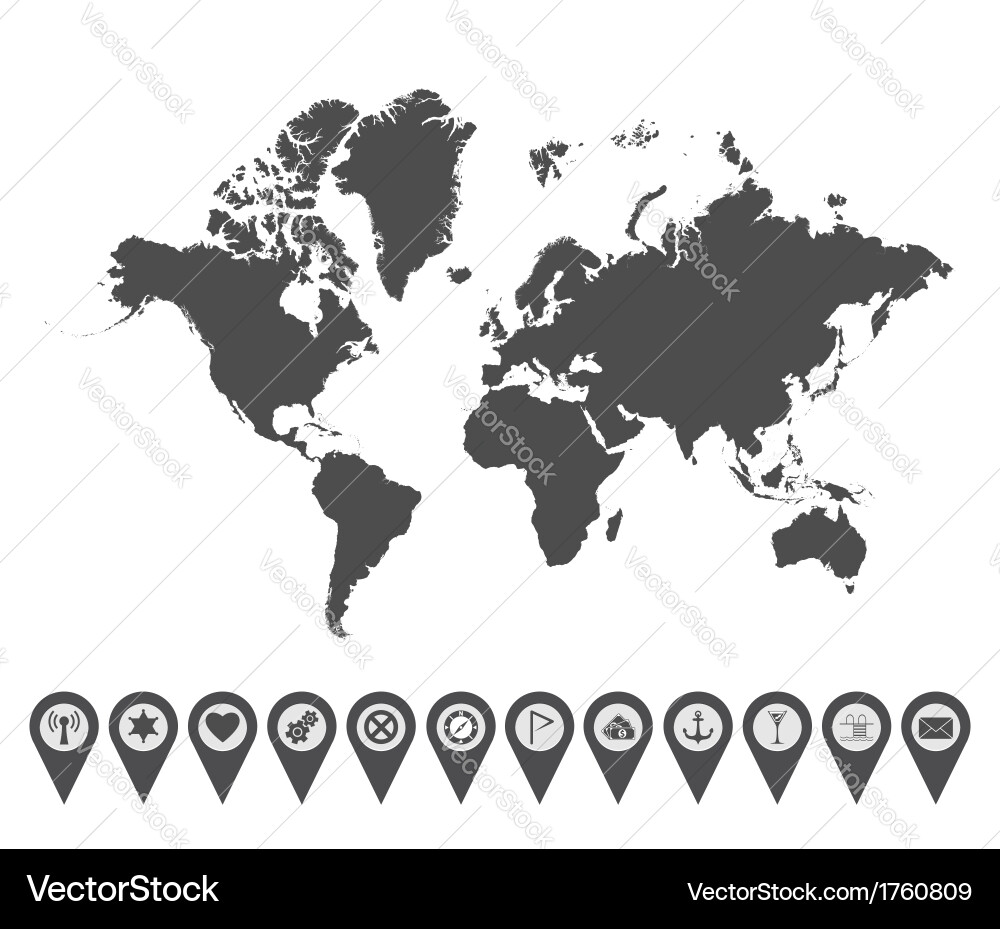 Navigation World Map Icon vector image