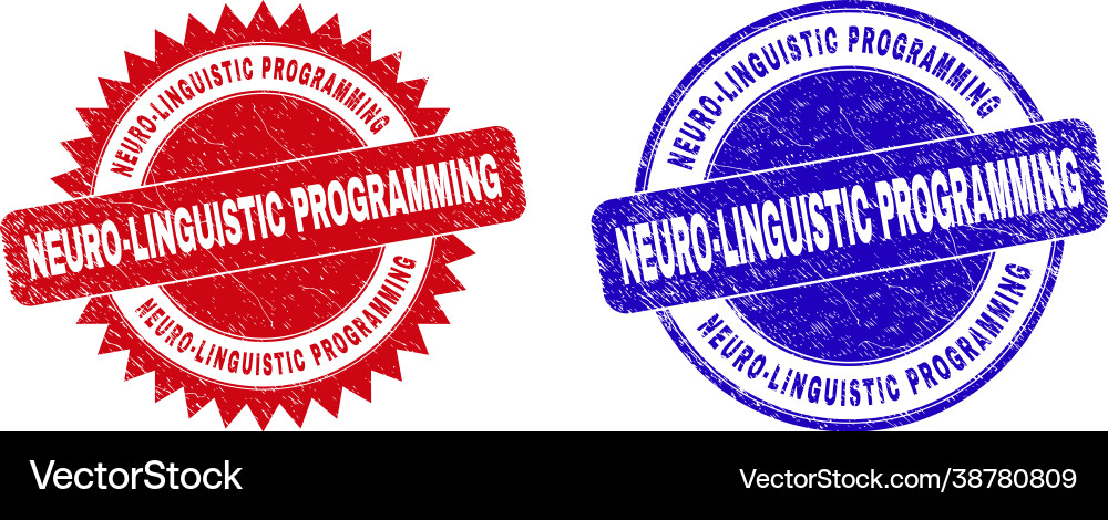 Neuro-linguistic programming round and rosette vector image