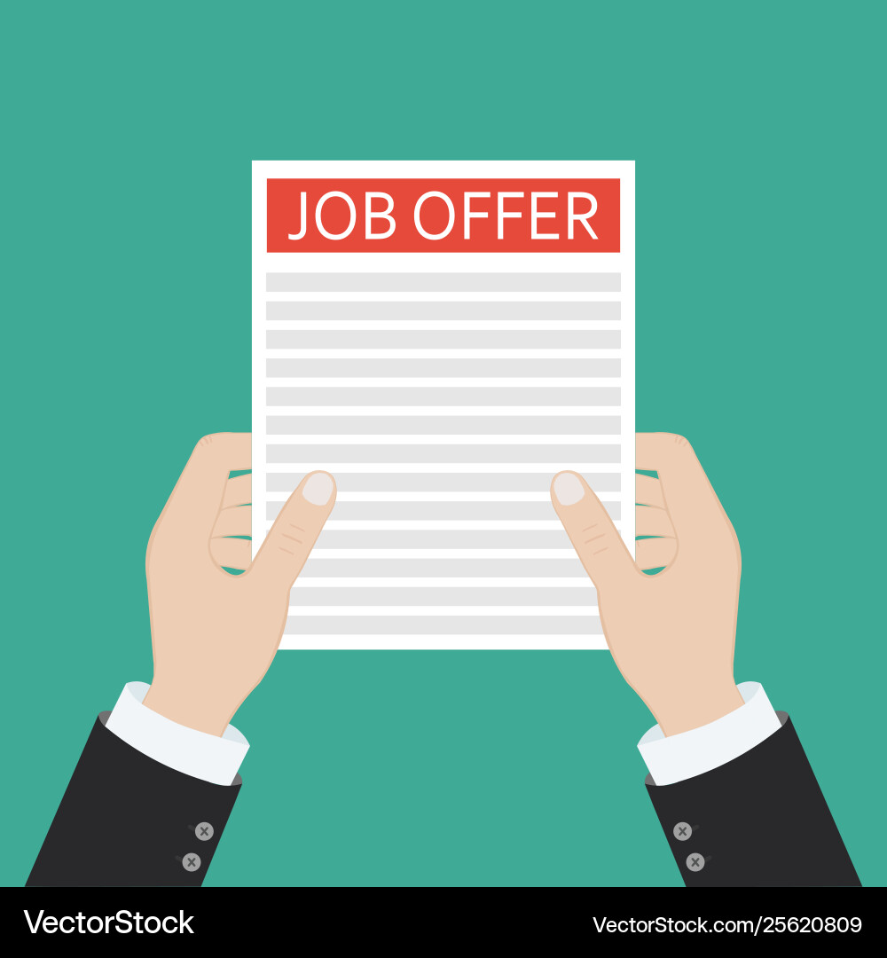 Open envelope with job offer message flat design Open envelope with job offer message flat design Vector Image