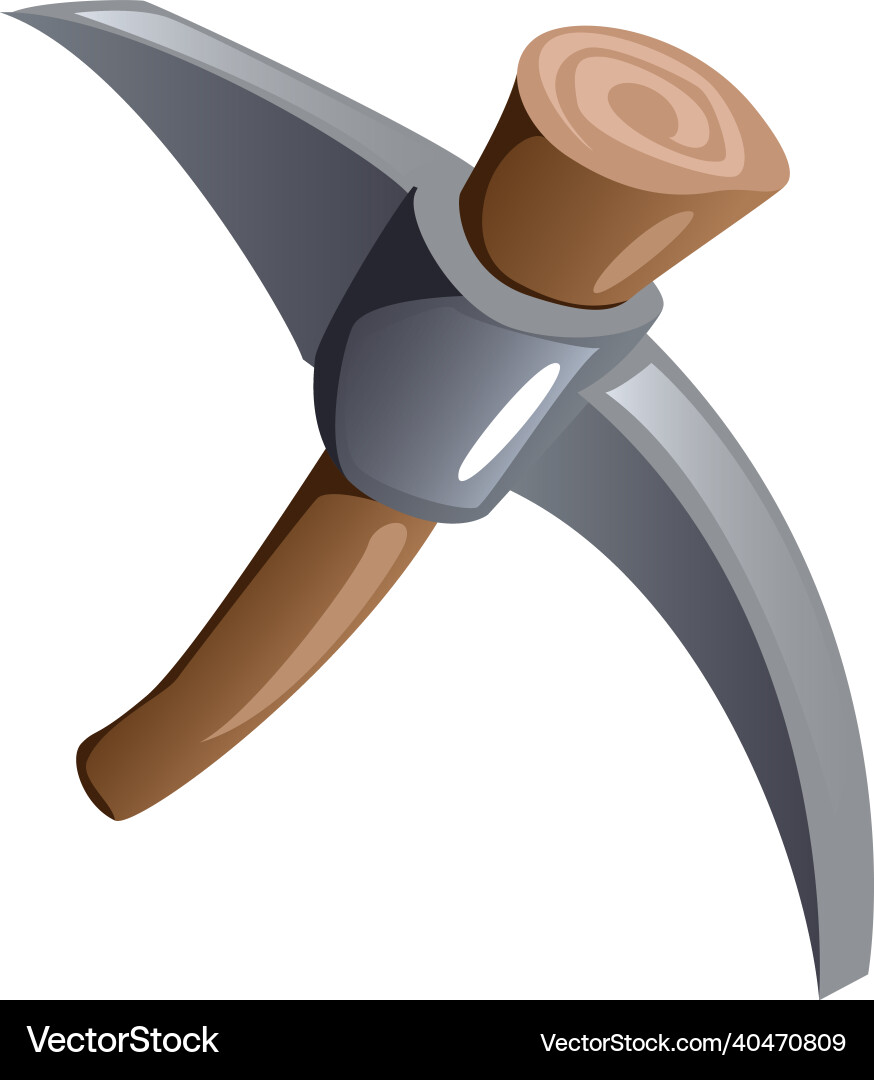 Pick axe game composition vector image