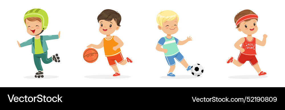 Playful Kind Charakter genießen Sport Spiel Freizeit Playful Kind Charakter genießen Sport Spiel Freizeit vektorbild