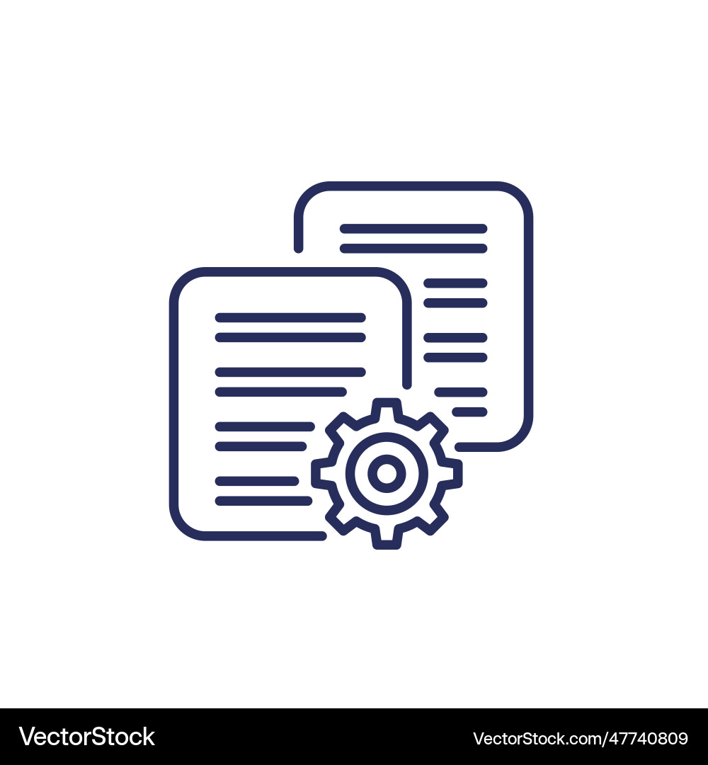 Protocols line icon with documents vector image