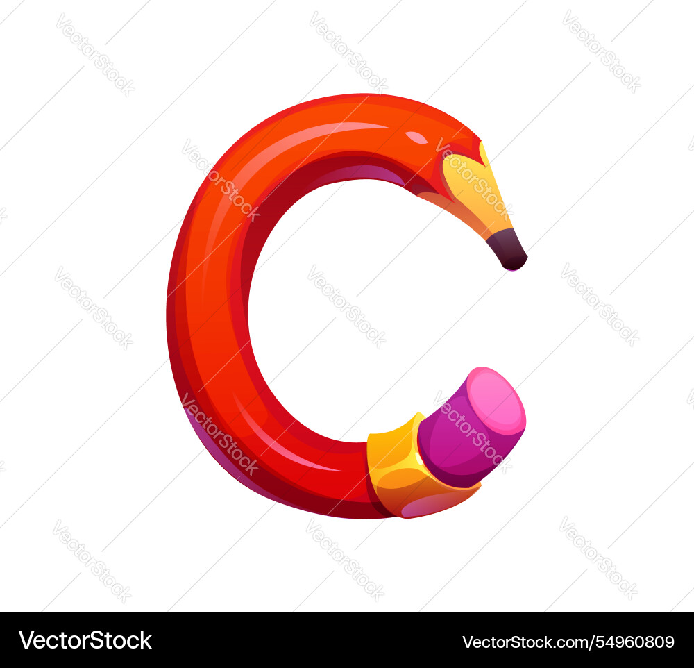 School education font graphite pencil c letter School education font graphite pencil c letter vector image