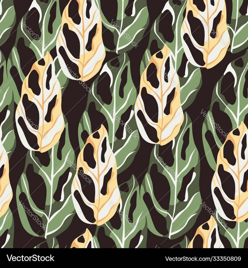 Seamless pattern with simple abstract monstera Vector Image