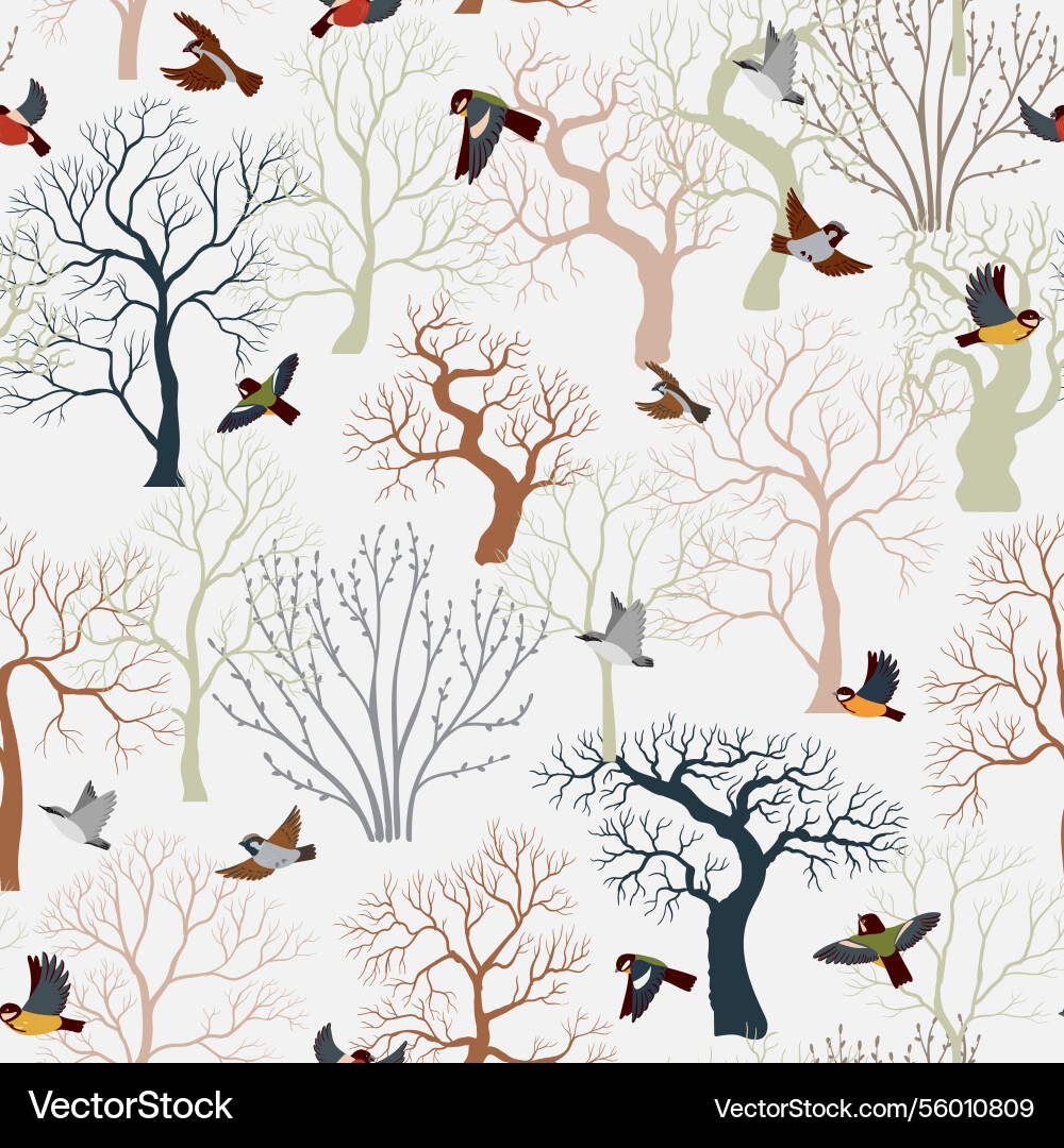 Seamless pattern with winter trees Seamless pattern with winter trees vector image