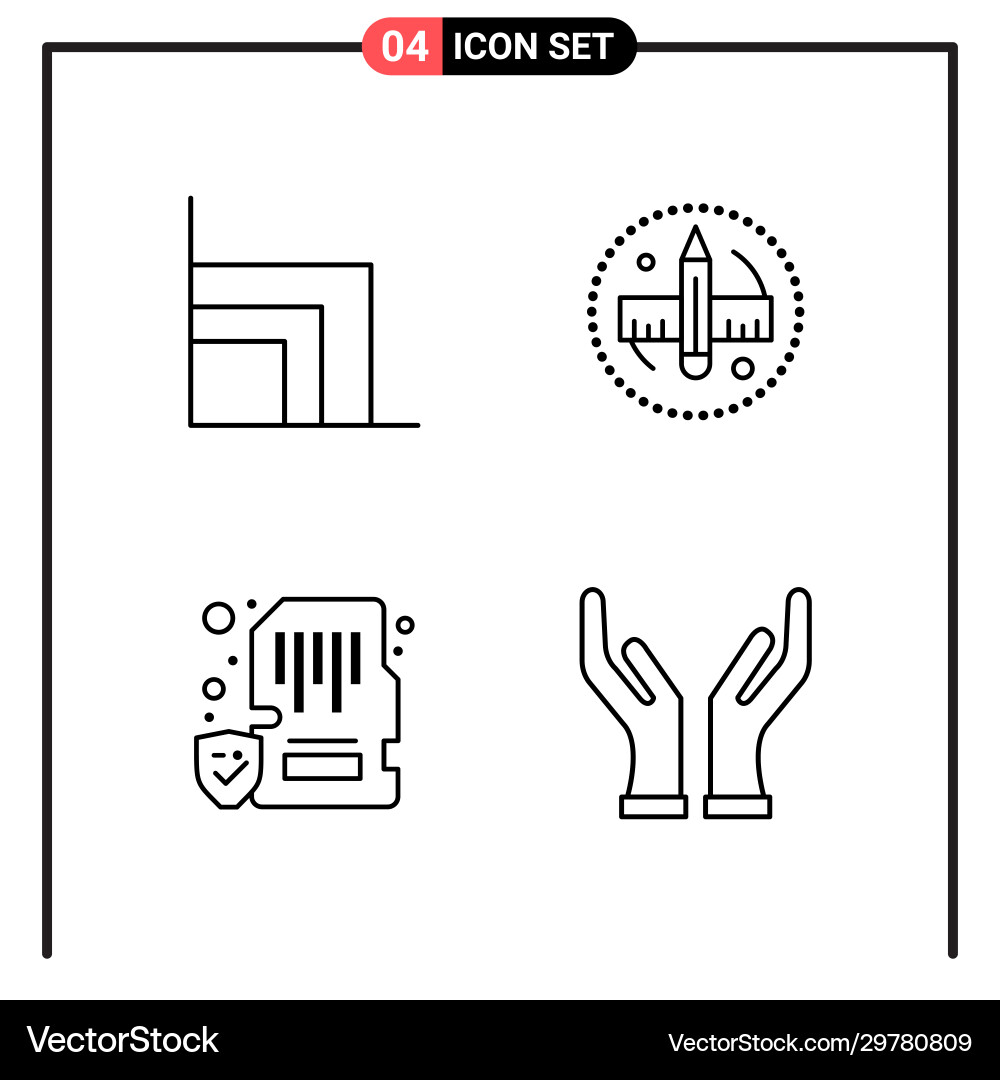 Set 4 line style icons for web and mobile Set 4 line style icons for web and mobile vector image