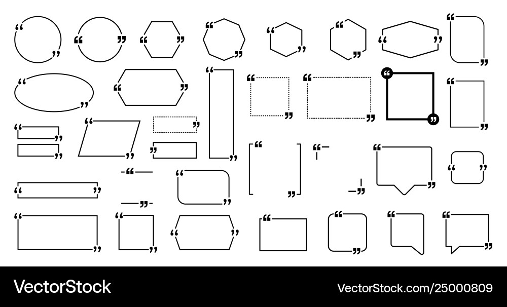 Set block quote frames and marks Set block quote frames and marks vector image