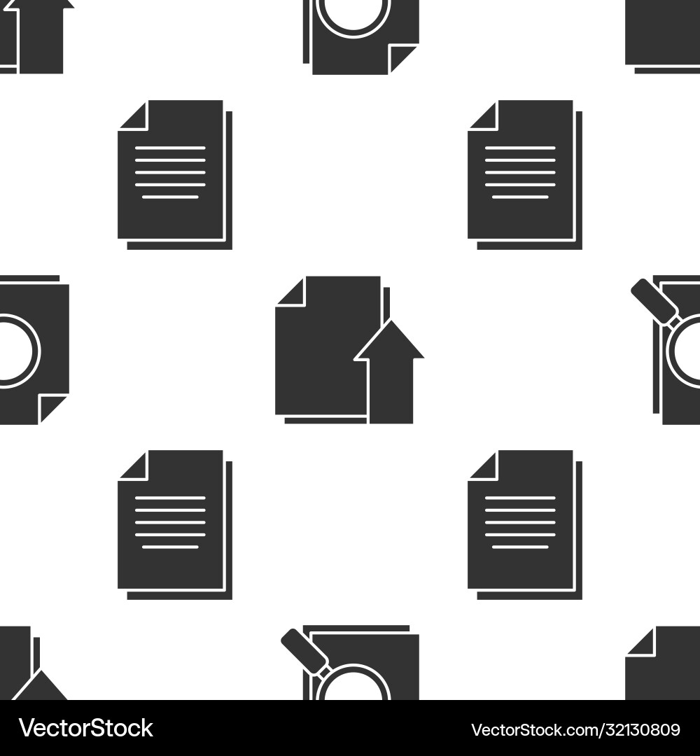 Set document with search upload file Vector Image