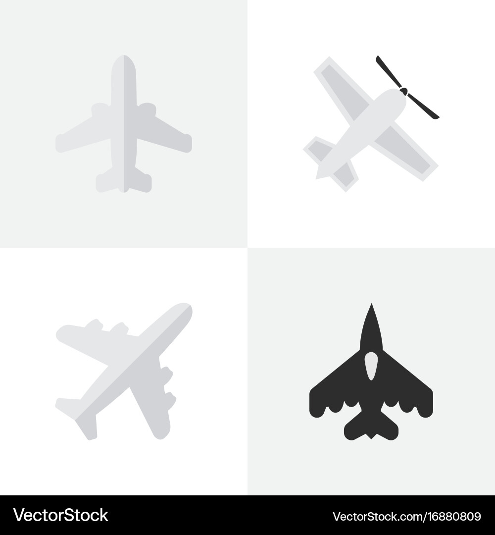 Set of simple plane icons vector image