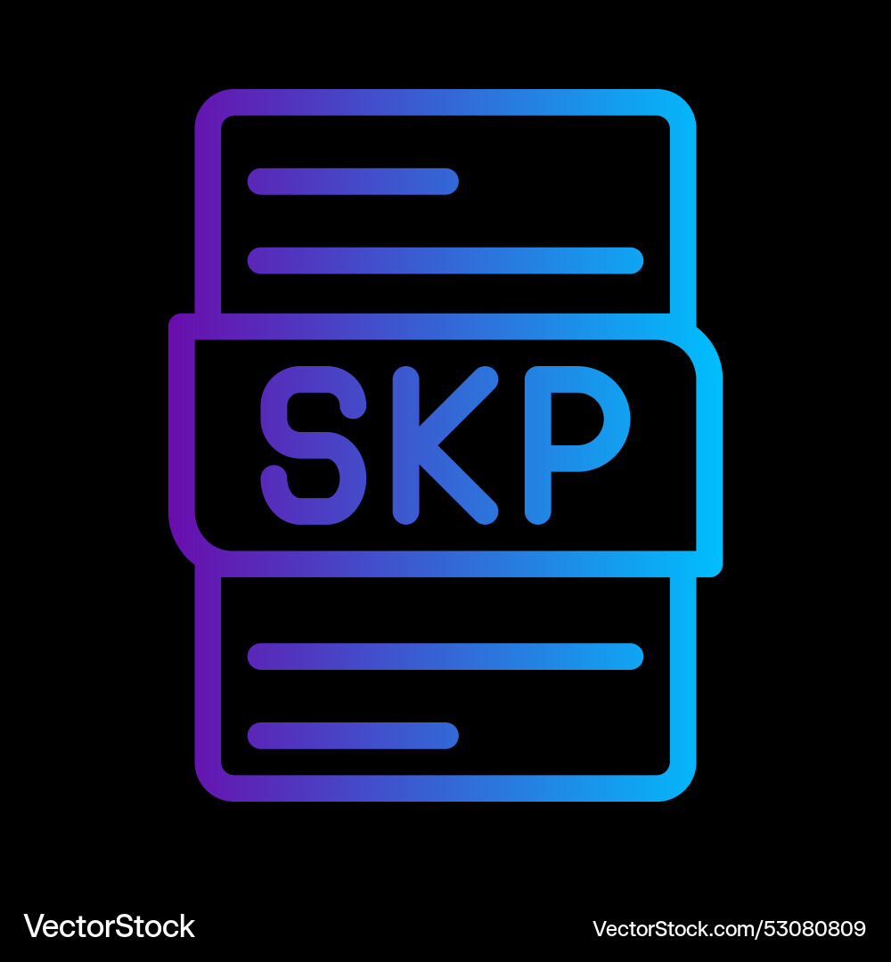 Skp document gradient icon files type format Skp document gradient icon files type format Vector Image