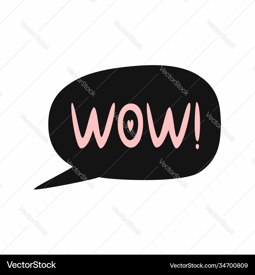 Speech bubble with text wow print poster sticker Speech bubble with text wow print poster sticker Vector Image