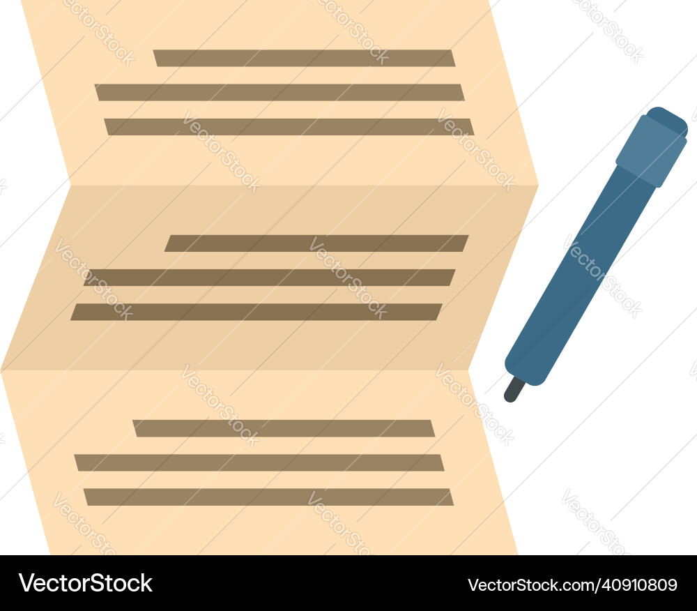 Syllabus write paper icon flat isolated Syllabus write paper icon flat isolated vector image