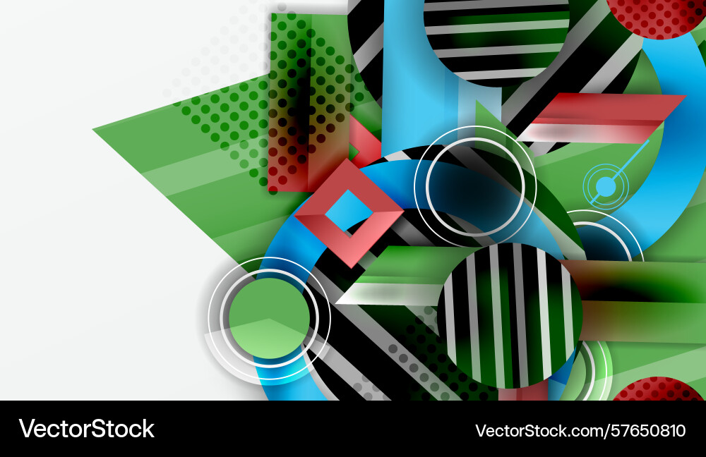 Abstract geometric composition overlapping shapes vector image