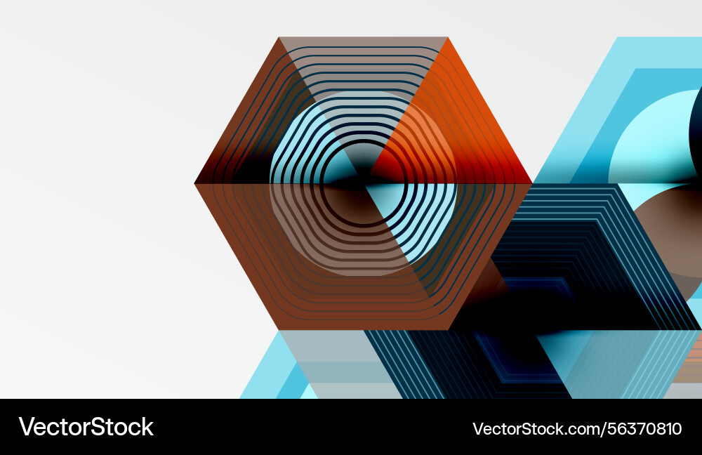 Abstract geometric design hexagons overlap Abstract geometric design hexagons overlap vector image