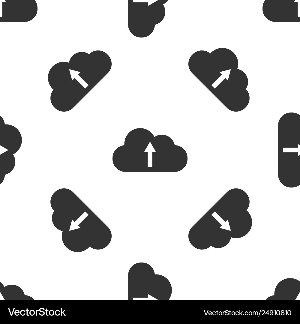 Cloud upload icon isolated seamless pattern Cloud upload icon isolated seamless pattern vector image