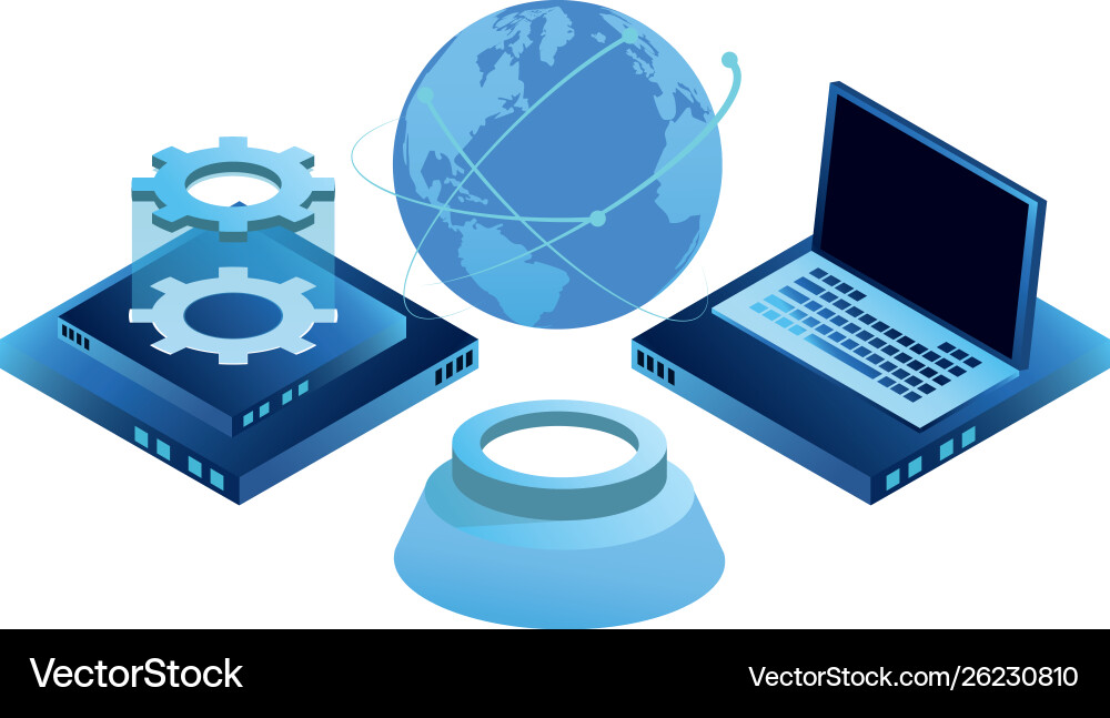 Computing global technology and networking Computing global technology and networking vector image