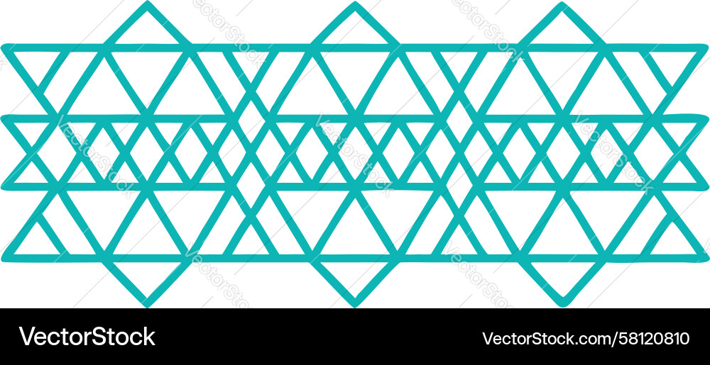 Cyan Geometric Triangles Pattern Vector Image