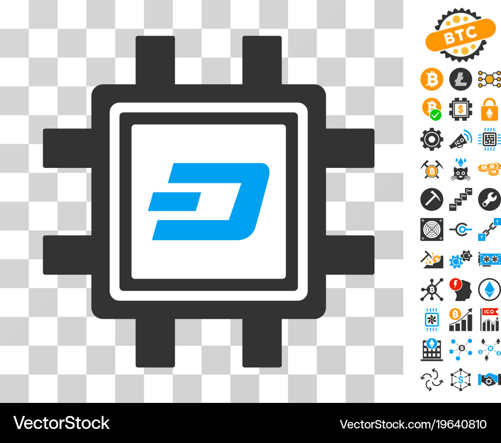 Dashcoin mining pool icon with bonus vector image
