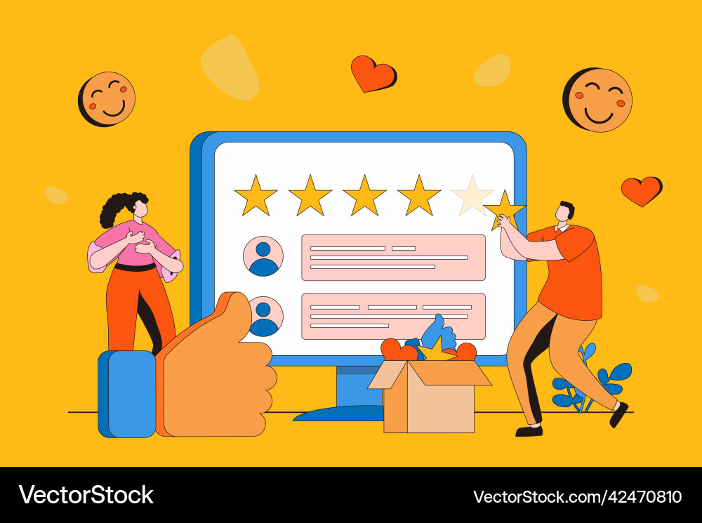 Feedback page web concept in flat 2d design Feedback page web concept in flat 2d design vector image