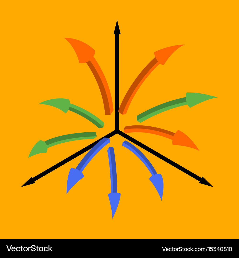 Flat icon on stylish background arrow chart vector image