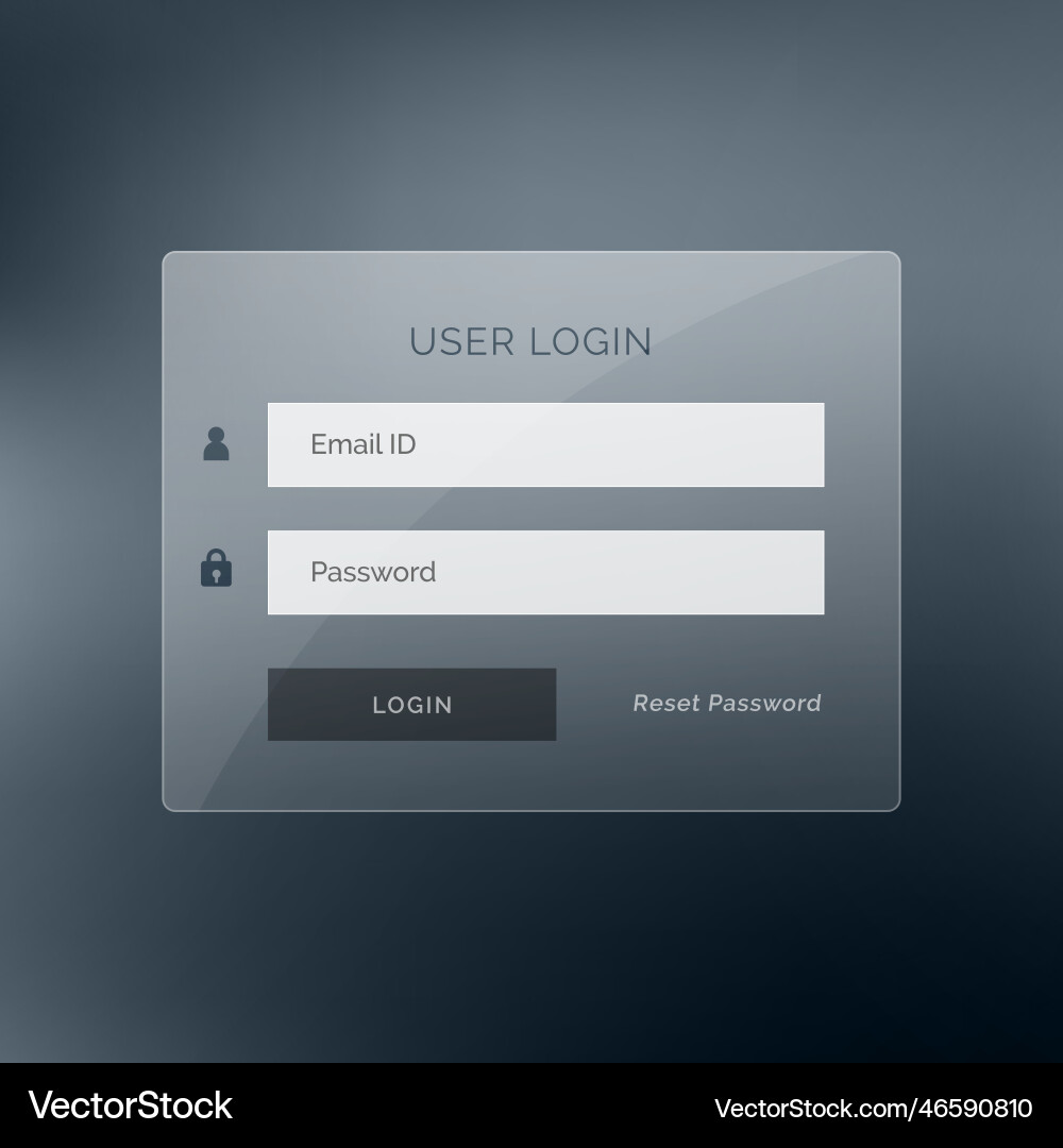 Flat modern login form ui template design vector image