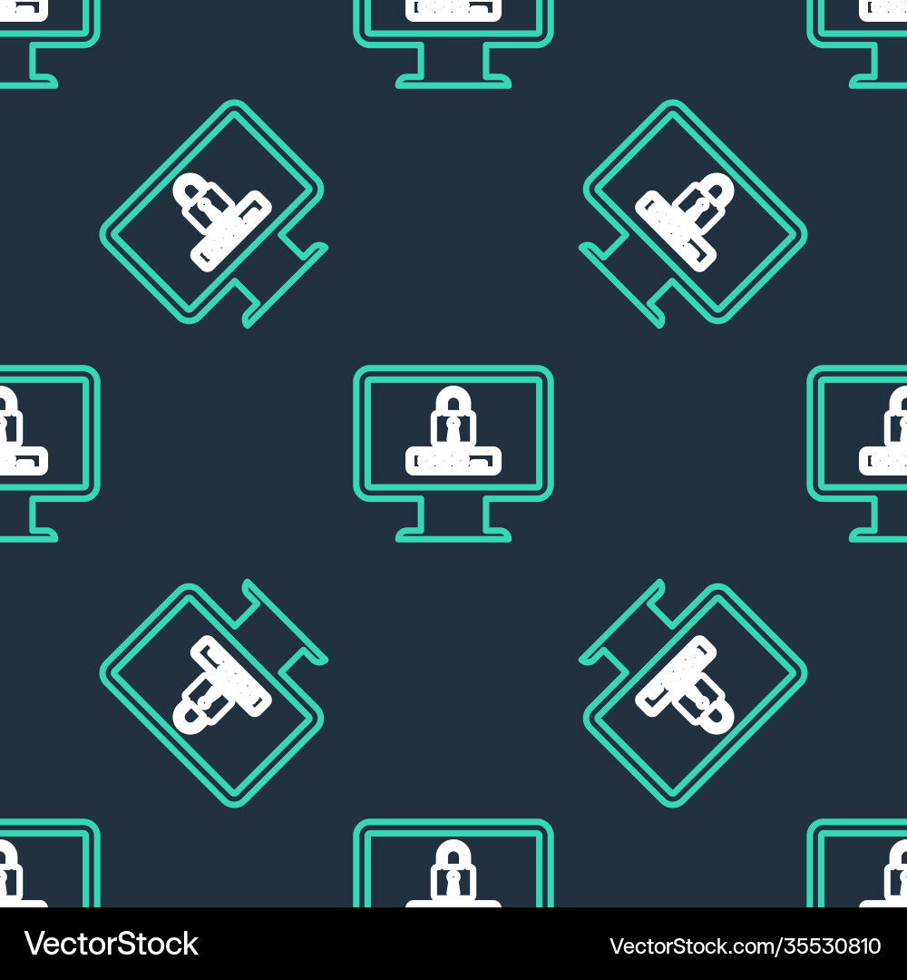 Line monitor with password notification and lock Line monitor with password notification and lock vector image