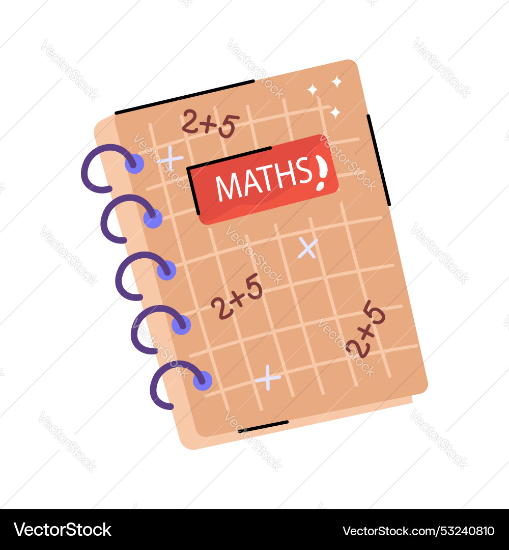 Maths notebook Vector Image