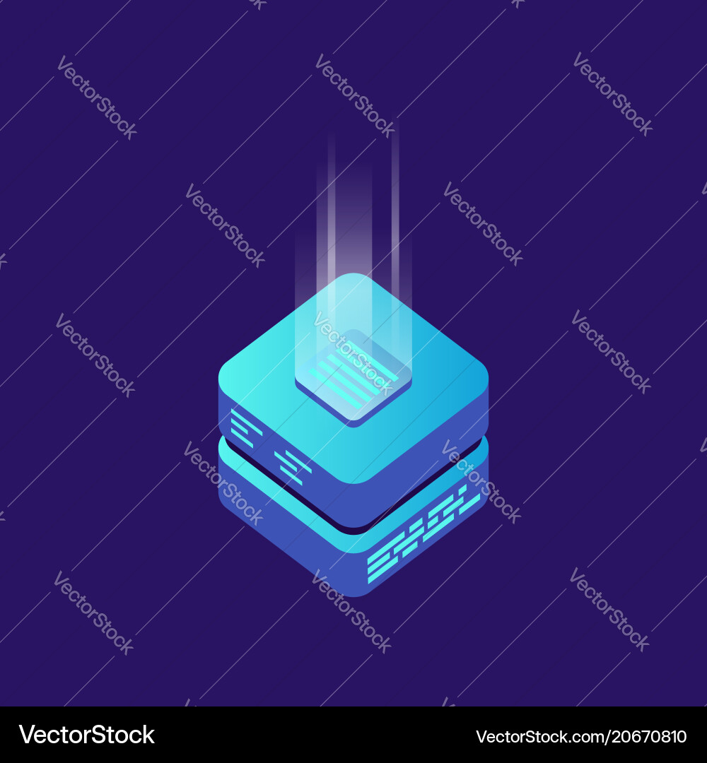 Mining bitcoin server icon in isometric style Mining bitcoin server icon in isometric style vector image