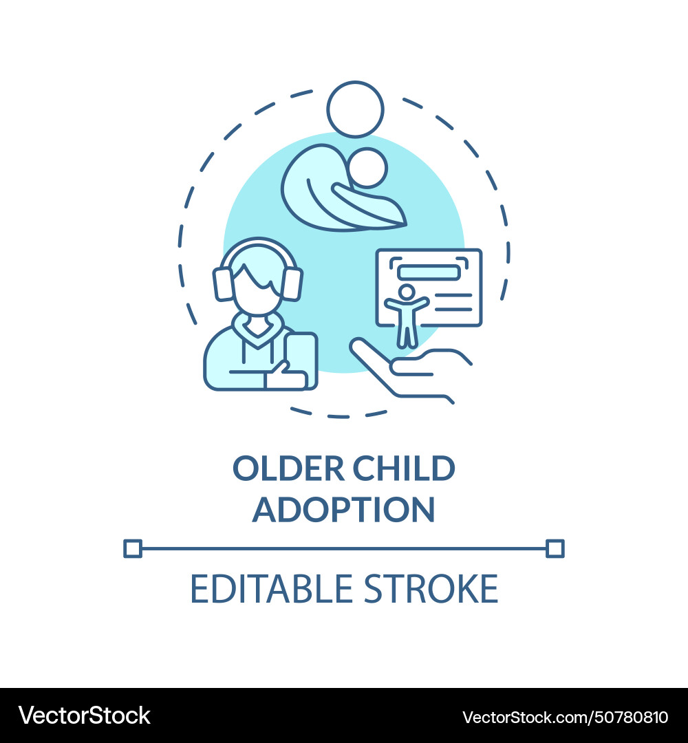 Older child adoption soft blue concept icon Older child adoption soft blue concept icon vector image