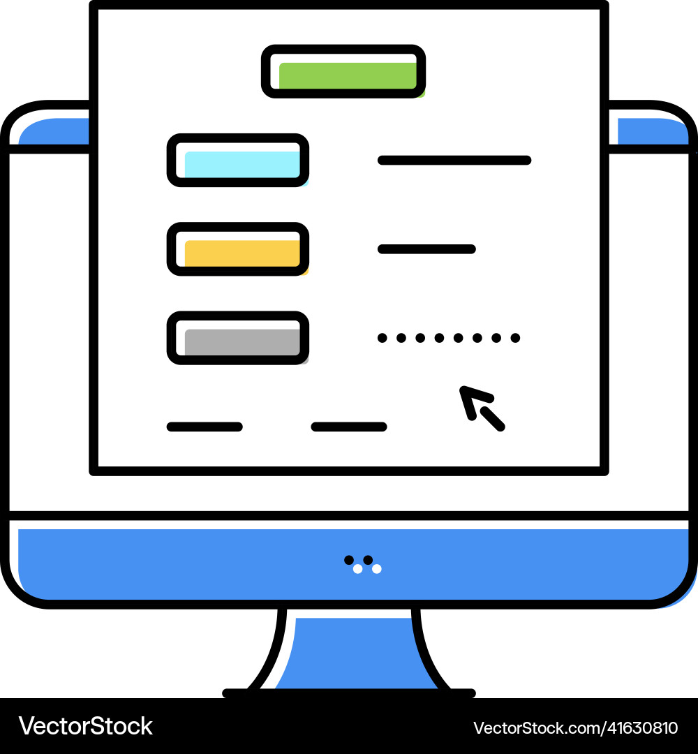 Online authentication color icon vector image