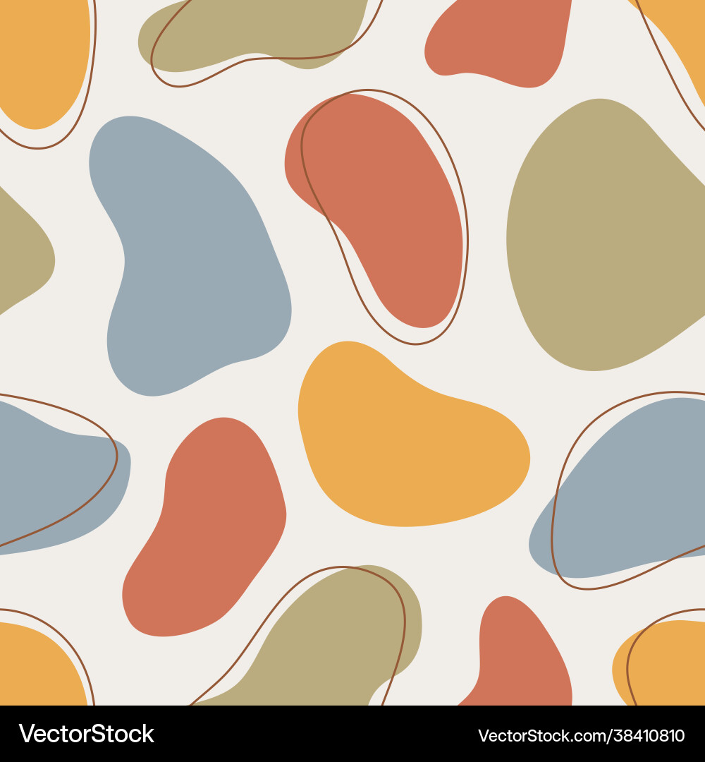 Organic Shape Pattern with Lines vector image