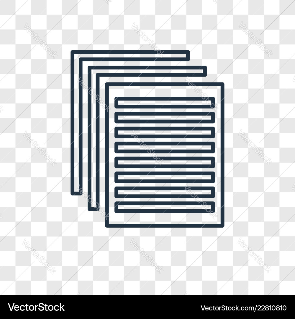 Paper concept linear icon isolated on transparent Paper concept linear icon isolated on transparent vector image
