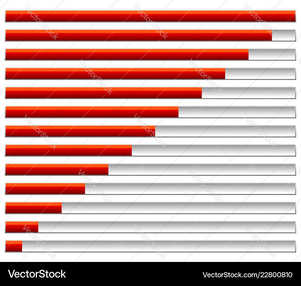 Progress loading bars horizontal Progress loading bars horizontal vector image