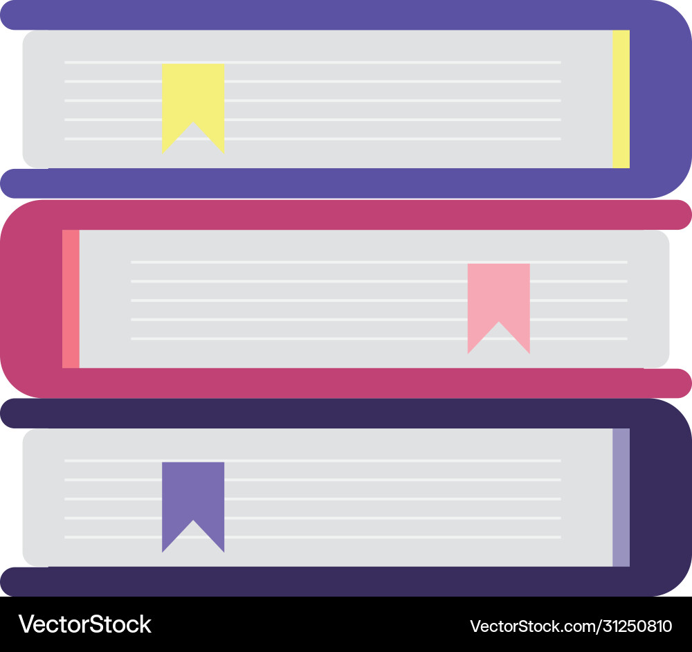 School books stack read learn isolated icon vector image
