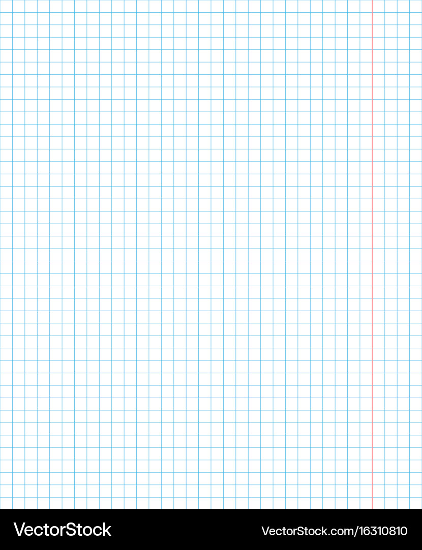 School notebook one page in square for math vector image