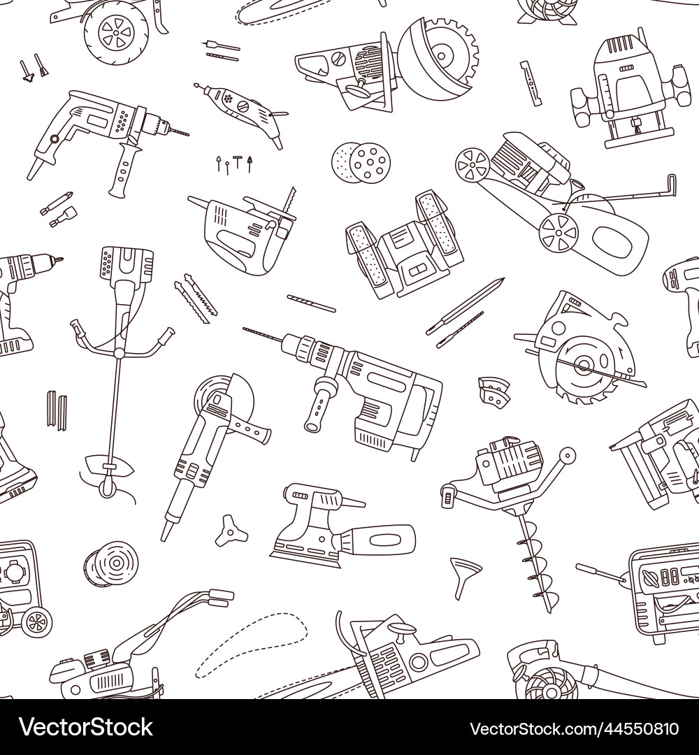 Seamless pattern of power tools Seamless pattern of power tools vector image