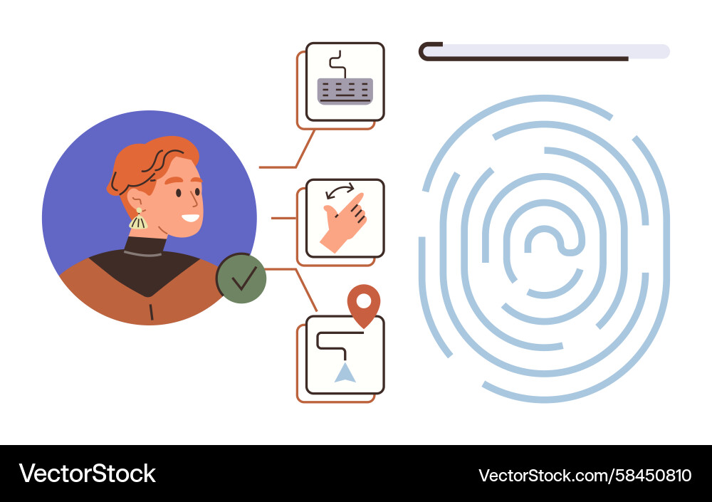 Secure Digital Identity Verification Vector Image