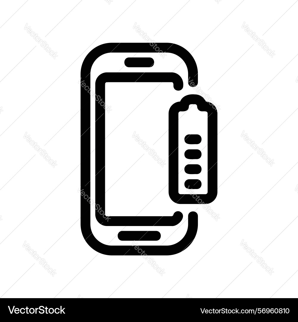 Smartphone screen displaying a battery level Vector Image