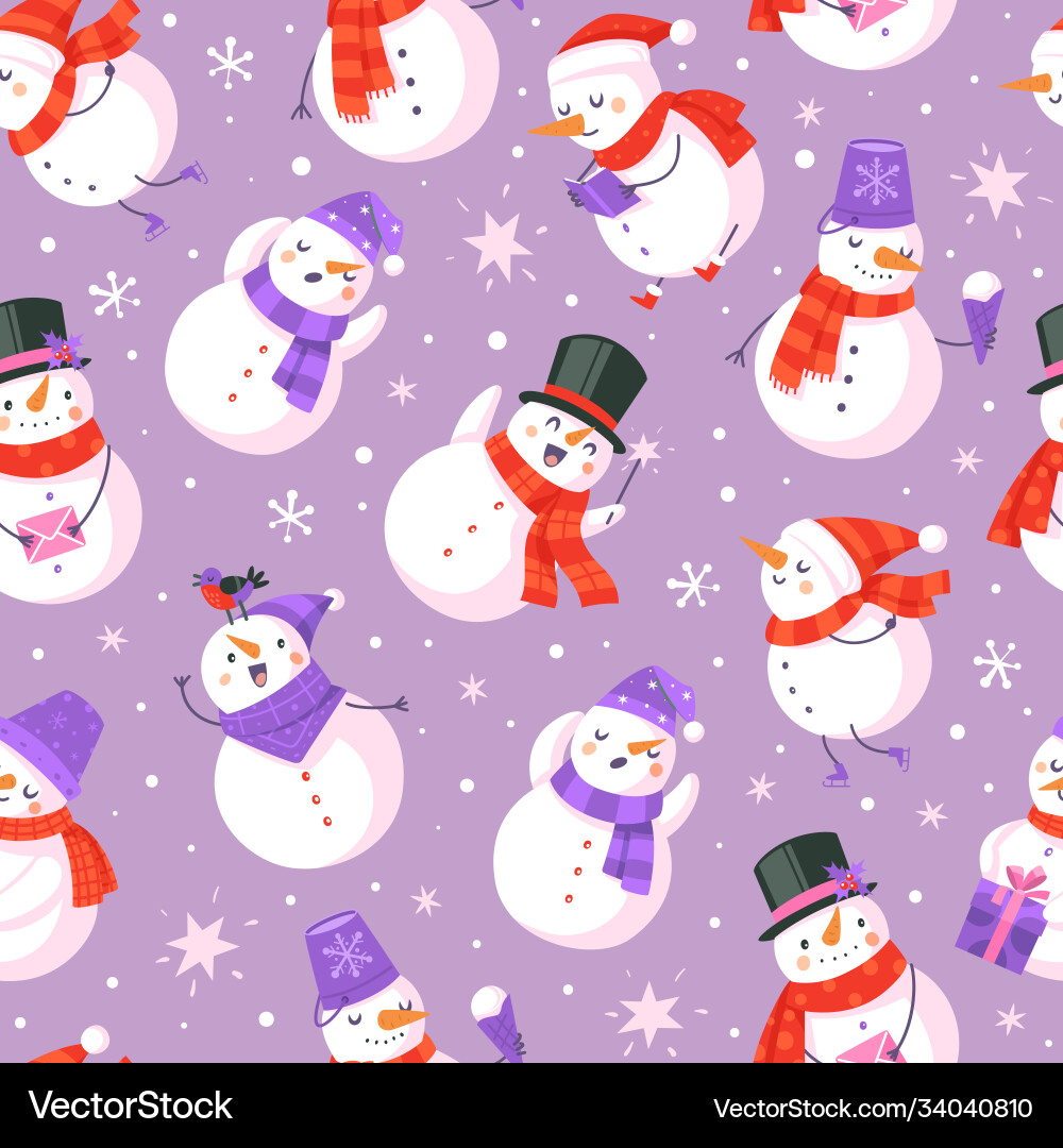 Snowman nahtloses Muster neues Jahr und Weihnachten Snowman nahtloses Muster neues Jahr und Weihnachten vektorbild