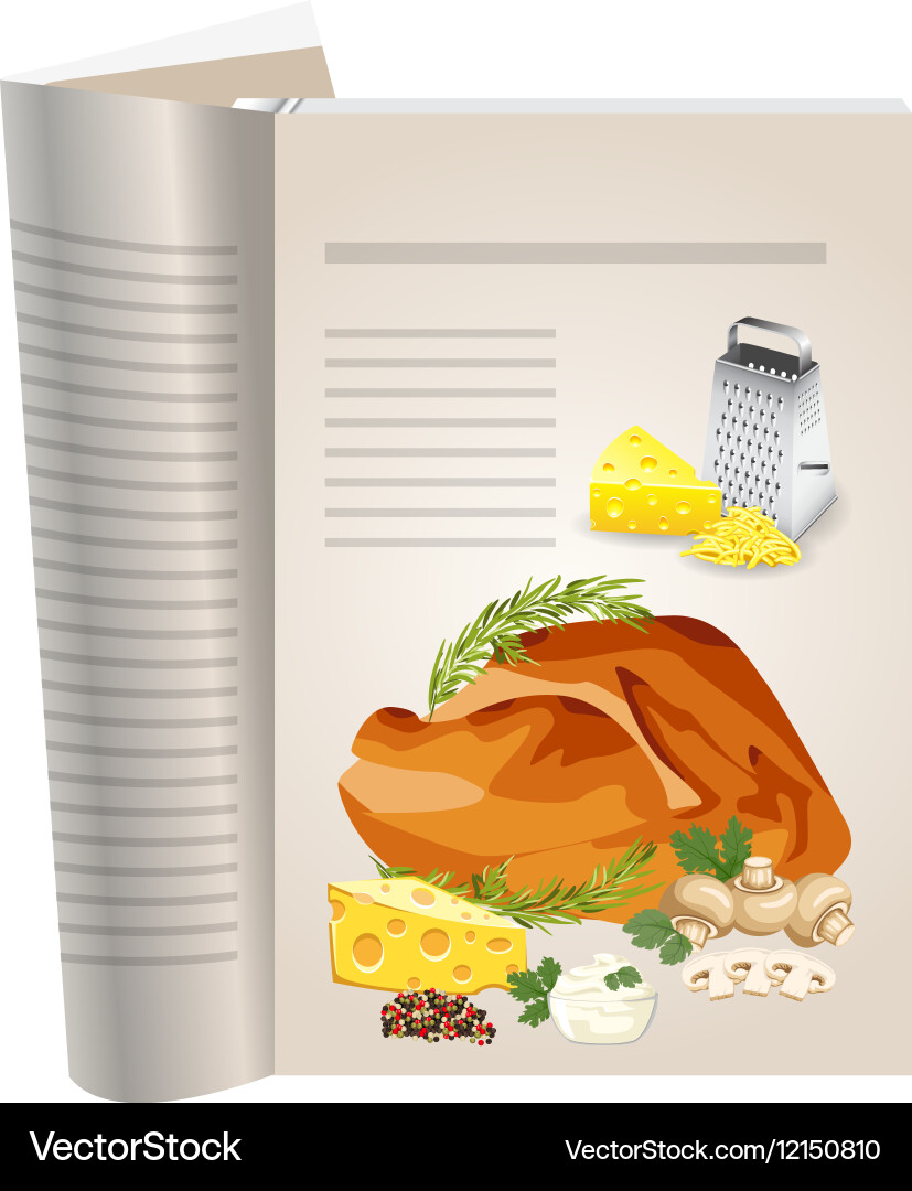 Template pages of a cookbook vector image