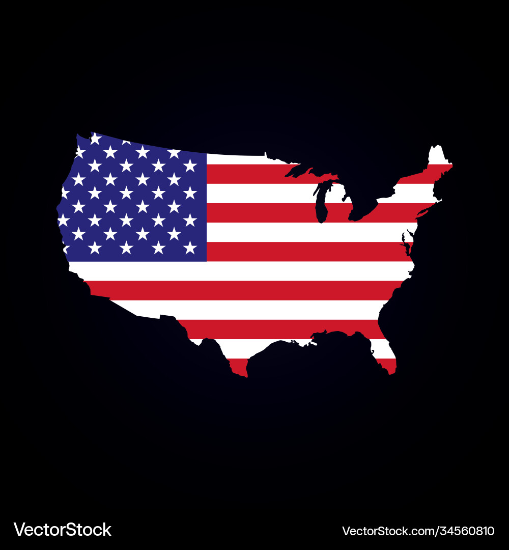 United states america map with flag inside United states america map with flag inside vector image