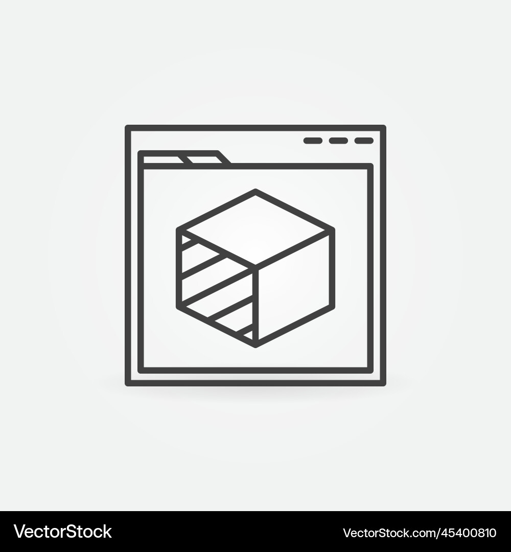 Web browser with cube product development concept Vector Image